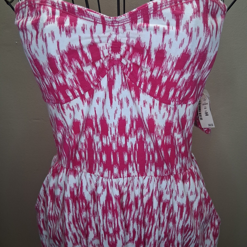 Aéropostale Strapless Pink Ikat Dress - Size M - New with Tags and Straps - Picture 6 of 12